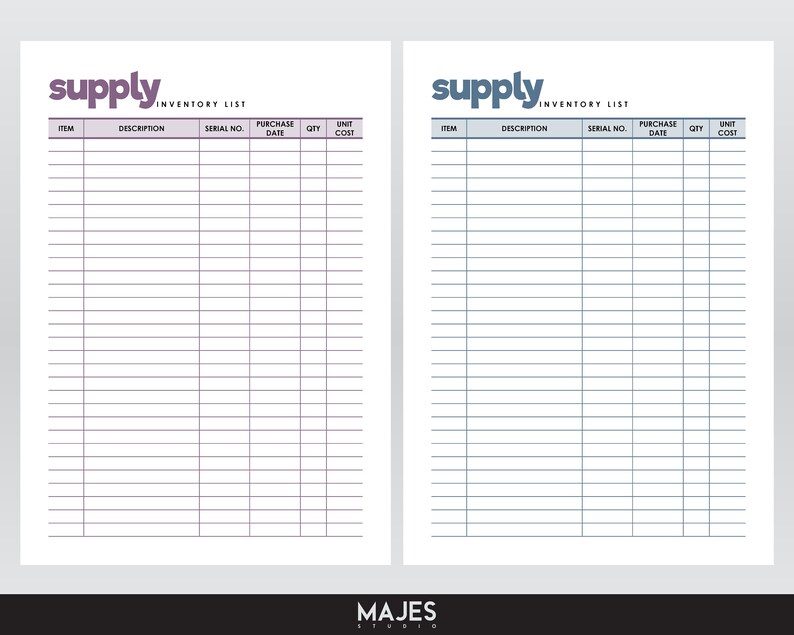 Surplus Inventory List Supply Inventory List, Printable Tracker (digital Download) - Etsy