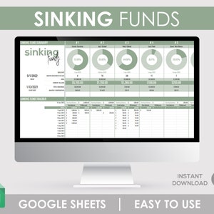 Sinking Funds, Savings Tracker, Funds Tracker, Google Sheets Budget, Excel Spreadsheet, Finance Tracker, Savings Goal Tracker, Money Saving
