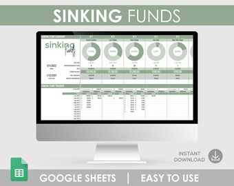 Sinking Funds Tracker, Google Sheets Budget (Digital)