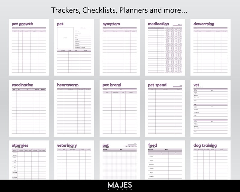 Pet Planner Printable, Cat & Dog Health Record (digital Download) - Etsy