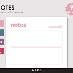 Notizen Papier PDF, Schreiben von Notizen, Basic Layout Schreibtisch, leeres Notizen Papier, Gitter Diagramm Vorlage, Filofax Refills DIY, Line Lined Notes