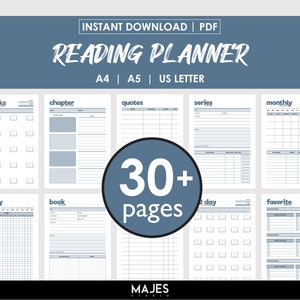 Reading Journal Reading Planner, Digital Planner, Reading Planner, Digital Planner, Book Review Digital Journal Book Tracker Reading Tracker