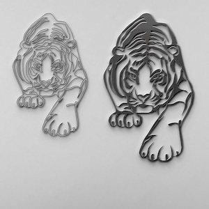 Tiger wall art svg,dxf, EPS,AI and PDF files.plasma cut file,wall art dxf,laser cut files,Glowforge files,Tiger panel svg
