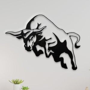 Bull geschnitten SVG, Dxf-Datei, Laser geschnitten Dxf, AI, Eps, Cdr, Png, SVG, Dxf-Datei, Plasma geschnitten Datei, Bull Silhouette SVG, geschnitten Dxf, Metall Wandkunst.