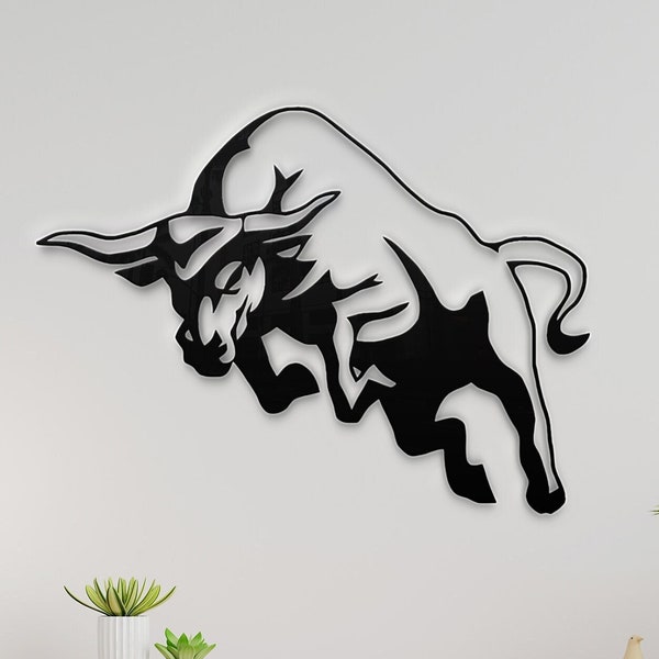 Bull Cut Svg, Dxf File, Laser Cut Dxf, AI, Eps, Cdr, Png, Svg, Dxf File, Plasma Cut File, Bull Silhouette Svg, Cut Dxf, Metal wall art.