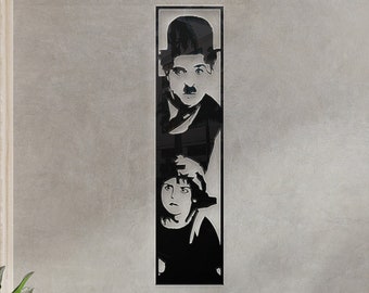 Charlie Chaplin Dxf-fil. Väggdekoration Svg-fil. Laserskurna filer