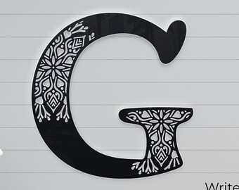 Patterned personalized letter SVG, DXF Send a message and we'll draw it. Patterned letter in the format you want. as cut and print file.