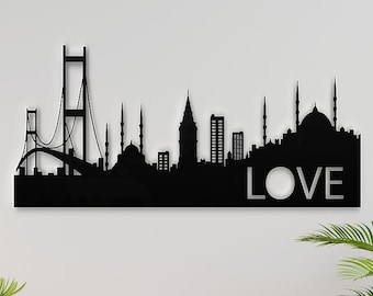 Istanbul Design laser cut svg dxf files wall sticker engraving decal silhouette template cnc cutting router digital vector instand download.