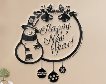 Christmas snowman Dxf File. Wall decoration Svg File. Laser cut files