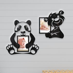 Panda Photo Frame Dxf File. Wall Decoration Svg File. Home decor, children's room, Wall decor Gift frame, Metal wall art, Laser cut file.