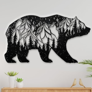 Ours DXF SVG, animaux découpés au laser, fichier dxf pour plasma, décoration murale en bois cnc grizzly, svg pour Cricut, dxf Silhouette, modèle papercut