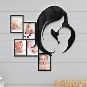 Mother Baby Frame Dxf File Wall Decoration Svg File. Home decor, children&#39;s room, Wall decor Gift frame, Metal wall art, Laser cut file