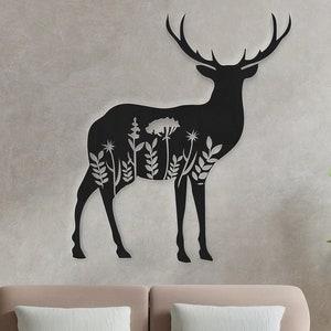 Deer wall art svg,dxf, EPS,AI and PDF files.plasma cut file,wall art dxf,laser cut files,Glowforge files, Deer panel svg