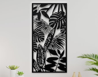 Leaf Panel Pattern, Decorative Room Divider, Metal wall decor Wall Hanging, Laser cut, Plasma Cricut Cutting File cdr, svg, dxf, eps, jpg