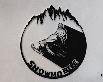Mountain Snowmobile, Metal wall art, Adventure, SVG, Dxf, sign & shirt vector design, Snowmobiling, Mountain SVG, Decal Cut File