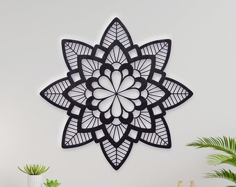 Flower star svg. Christmas flower star pattern dxf cut file. Farmhouse Christmas star design eps. Metal wall art, Home decor Laser cut file.