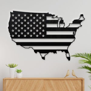 USA map svg silhouette clipart - American flag, USA map with USA flag vector digital download svg, png, dxf, eps openclipart. Wall Metal art