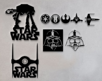 Star Wars bundle  Vector dxf, cdr,svg, for CNC, vector file,metal wall art, digital vector art, cnc file, cnc pattern, laser cut, carving