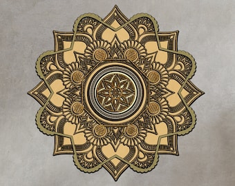 Mandala Multi lagen digitaal bestand voor laser en CNC | Dxf, Svg, Ai, Eps Lasergesneden bestanden, vectorpatroon, vectorsjablonen, kunst