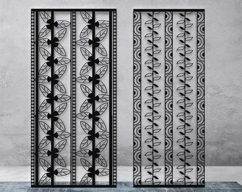 Ornamental Art panels. Pattern Decorative Panels dxf, cdr. Interior partitions. Plasma cut. Room divider. Laser cut. Curtain between rooms.