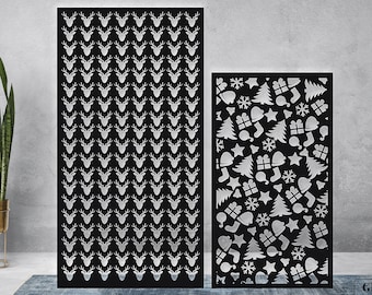 Ornamental Art panels. Christmas  Decorative Panels dxf, cdr. Interior partitions. Plasma cut. Laser cut. Curtain between rooms.