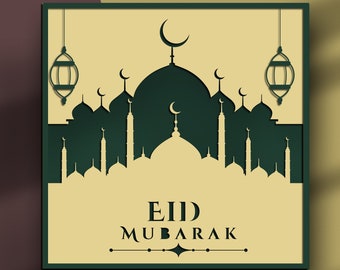 Islamic motif mosque 3 Layer Multilayer Panel for Laser Cutting, SVG files, DXF Templates for CNC cutting