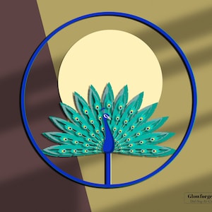 Peacock SVG laser file. Open feathers peacock Glowforge template. Rattling peacock vector. Multi-layer peacock laser engraving cutting file