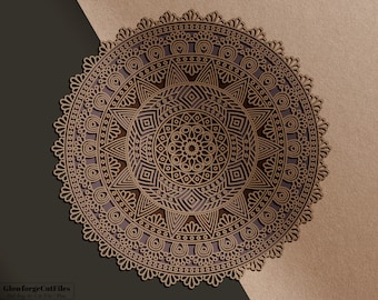Multi-Layer Wall Art, Mandala 3D Decor, 3 Layered Multi-layer Mandala Laser Cut, Rustic Home Wood Wall Art, Laser Cut Arts and Crafts