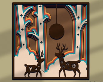 Archivos de corte láser PANNO DEER archivos cricut archivos svg y archivos svg multicapa, archivo de silueta y archivo de corte láser, vector de plantillas de corte láser