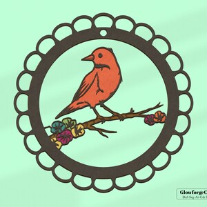 Door decor, Home door hanger SVG, Multilayer Bird tree sign, Bird round sign, Summer decor, Bird decor, Glowforge cut file, laser DXF file