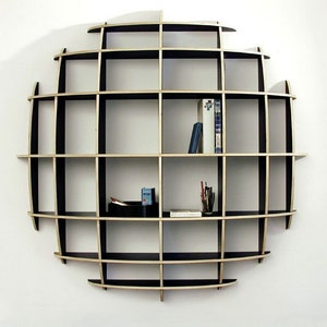 OVAL BOOKCASE - template cnc cutting file - Sliced 3d Model Floating Shelves, Hanging Bookshelf, Bookshelves, Wall Shelf, Living Room