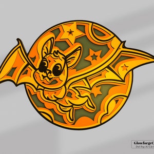 3D Halloween SVG DXF Multilayer - Bat Svg 3D Mandala Svg - Layered Mandala Svg files for Cricut, Laser Cut file. Home decor, Bayb room decor
