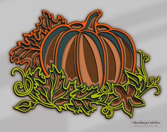 Pumpkin Halloween 3d multi layer mandala model laser cut file, commercial use, wall art, home decor glowforge dxf svg ai dwg cricut
