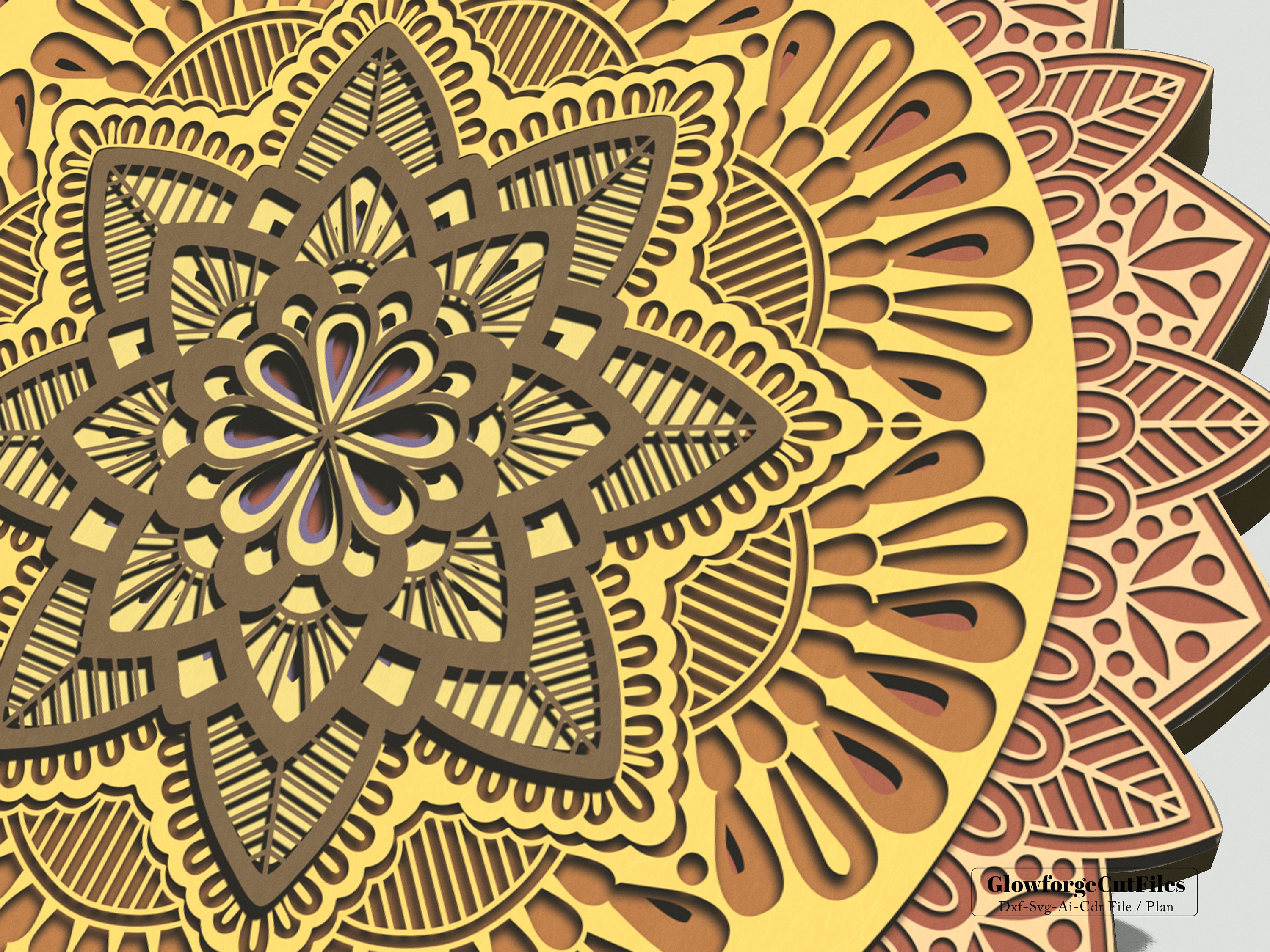 Lotus Flower Wooden Mandala Mandala Wall Art Svg Dxf Wall Etsy