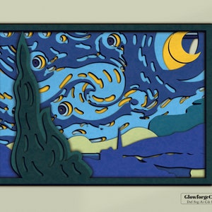 Mandala STAR WARS Van Gogh « Une nuit de la guerre des étoiles » Dxf multicouche, Svg. Art mural, fichier découpé au laser. Décoration d'intérieur, Décoration murale.