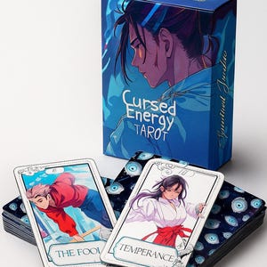 Cursed Energy Tarot Deck – Anime-Inspired 78 Cards with Digital Guidebook – JJK Fan Tarot – Presale Ships Sept 2025