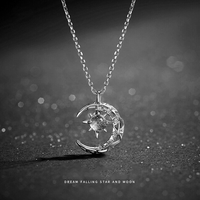 Moon Necklace / Moon Star Pendant / Moonstone Necklace / Etsy