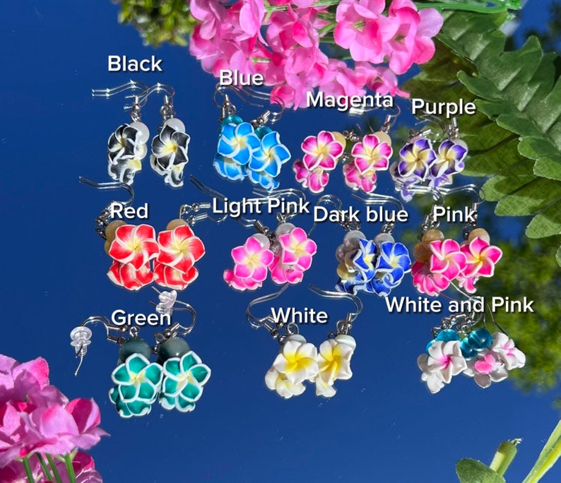 Plumeria Flower Earrings Etsy