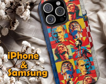 Croatia Football Pop Art Tough Phone Cases iPhone & Samsung Vintage Colorful Soccer Lover Gift for Her Phone Charm Mom Dad Protective Gift