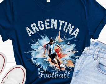 Vintage Artistic Argentina Soccer Jersey T-Shirt & Sweatshirt Argentine National Team Game Day Football Sports Fan Shirt Football Fan Gift