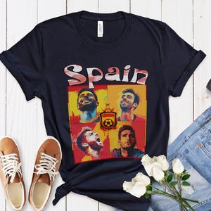 Spain Football Pop Art T-Shirt and Sweatshirt Soccer Jersey Vintage Football Fan Gift Game Day Football Tee Sports Fan Sweatshirt Gift