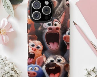 3d Funny Cartoon Pattern Tough Phone Cases iPhone & Samsung Funny Animated Animals Gift for Her Phone Charm Unique Goofy Cartoon Aesthetic