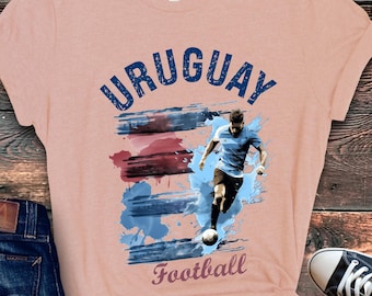 Koszulka piłkarska Vintage Artistic Urugwaju Koszulka i bluza Urugwaju Reprezentacja Narodowa Dzień Meczu Koszulka dla Fana Piłki Nożnej Prezent dla Fana Piłki Nożnej
