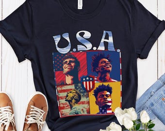 USA SoccerPop Art T-Shirt and Sweatshirt Soccer Jersey Vintage Football Soccer Fan Gift Game Day Football Tee Sports Fan Sweatshirt Gift