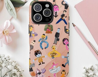 Surreal Collage Character Tough Phone Cases iPhone & Samsung Vintage Whimsical Aesthetic Gift for Her Phone Charm Unique Paper Collage Style