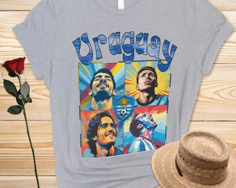 Uruguay Football Pop Art T-Shirt and Sweatshirt Soccer Jersey Vintage Football Fan Gift Game Day Football Tee Sports Fan Sweatshirt Gift