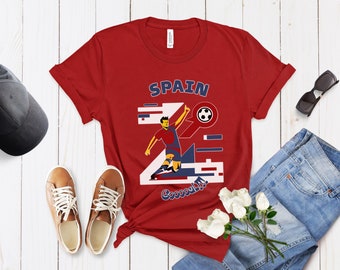 T-Shirt & Sweatshirt Spain Gen Z Vintage Soccer Jersey Coach Gift Football Game Day Gift for Soccer Mom Spanish Sport Fan Shirt Gift for Her