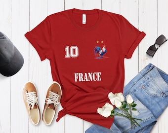 T-Shirt & Sweatshirt Personalised France Soccer Jersey Vintage Soccer Coach Gift for Her Football Game Day Gift for Soccer French Sports