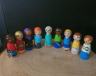 Diversity Wooden Peg Doll Set