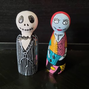 Jack and Sally pegdoll set film lovers icons goth emo